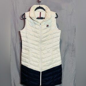 Fila Women's Cream and Black Puffer Vest size XL